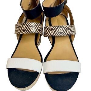 🌞Nine West Enlighten Animal Print Wedge Sandals Size 7.5